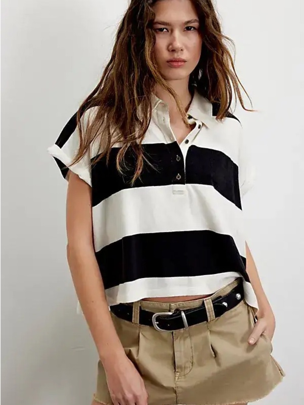 NWOT we the free taylee muscle tee- Black & White